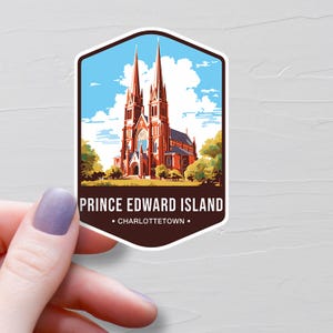Sticker Île-du-Prince-Édouard, Stickers de voyage en vinyle, Province de l'Î.-P.-É., Sticker Charlottetown, Tourisme Canada, Stickers bouteilles d'eau - S675