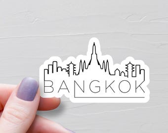 Bangkok Sticker, Vinyl Travel Stickers, Thailand Stickers, Asia & Middle East, World Countries, Water Bottle Sticker, Laptop Decal, S889