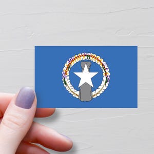 Northern Mariana Islands Flag Sticker, Vinyl Travel Stickers, World Flags, Water Bottle Sticker, Laptop Decals, Luggage Sticker, F190