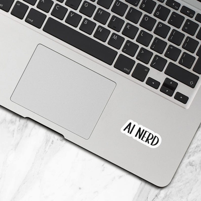 AI Nerd Sticker, Waterproof Vinyl Stickers, Artificial Intelligence, Computer Programmer Gift, Laptop Water Bottle Stickers, AI Gift - WS169 image 2