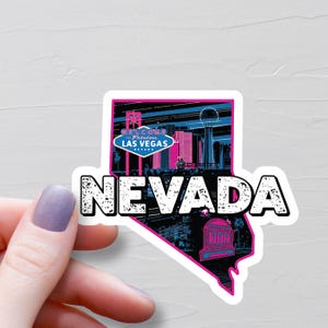 Sticker Nevada, Stickers vinyle, Stickers voyage, Sticker carte Nevada, Sticker État Nevada, Stickers bouteille d'eau, Stickers Las Vegas, S456