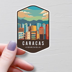 Sticker Caracas, Stickers voyage en vinyle, Stickers Capitale du Venezuela, Sticker bouteille d'eau, Sticker pour ordinateur portable, Stickers bagages - S876