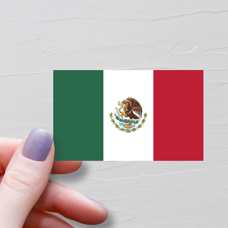 Mexico Flag Sticker, Vinyl Travel Stickers, Mexican Stickers, World Flags, Water Bottle Sticker, Laptop Decals, Luggage Sticker - F166 image 1