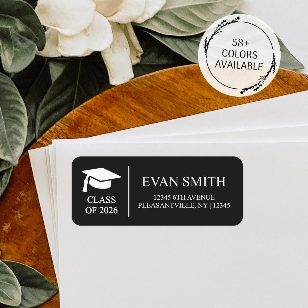 Graduation Music Address Labels Graduation Address Labels, Graduation Envelope Stickers, Grad 2026 ...