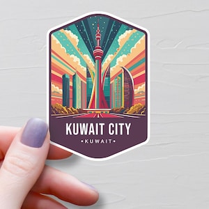 Kuwait City Sticker, Vinyl Travel Stickers, Country Kuwait Stickers, Asia & Middle East Stickers, Water Bottle Sticker, Laptop Decals - S809