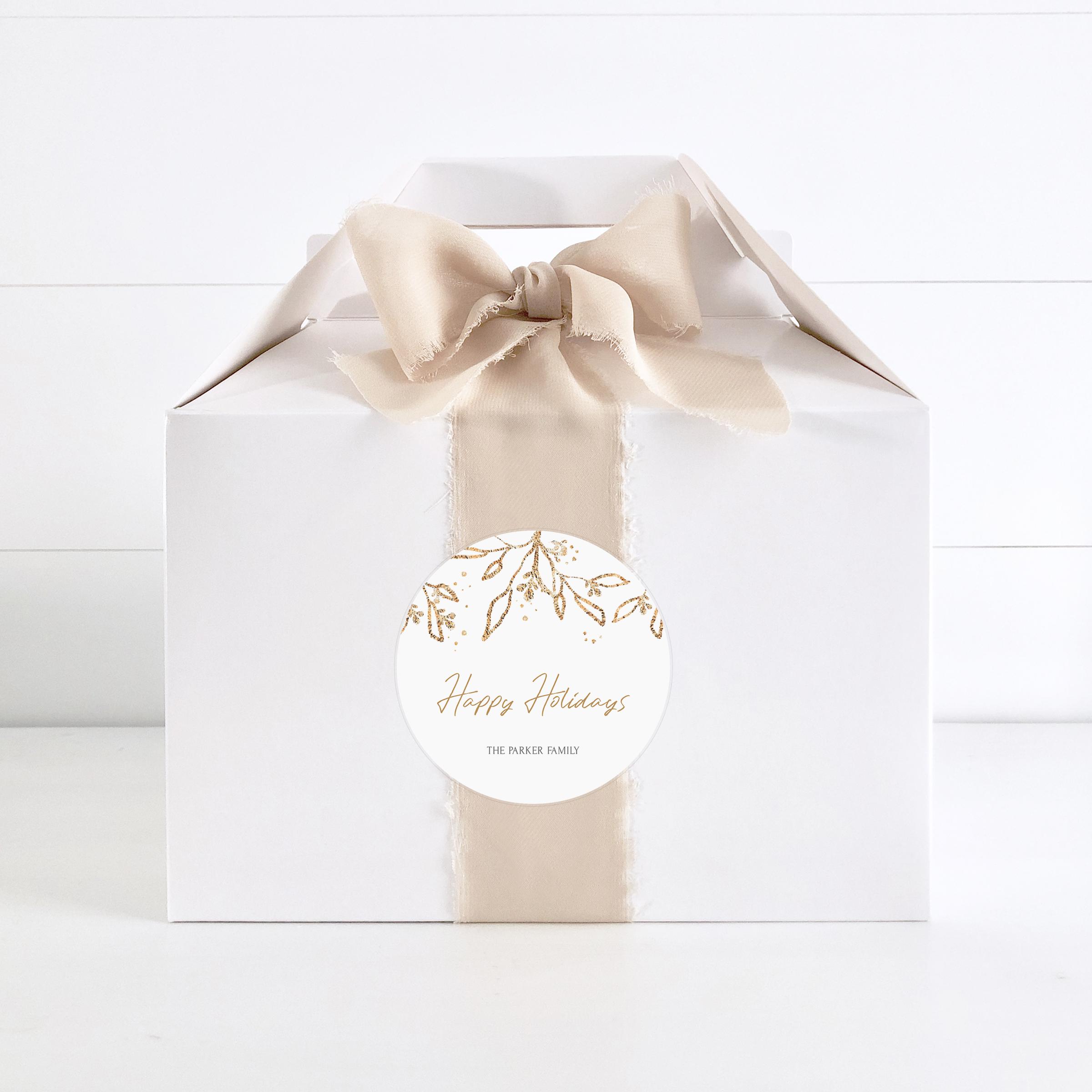 Produktbild von Aufkleber Frohe Weihnachten 500 Stück Weihnachtsaufkleber Schwarz-Gold - Selbstklebende Rund Sticker Für Geschenke & Deko Weihnachtsaufkleber Selbstklebend