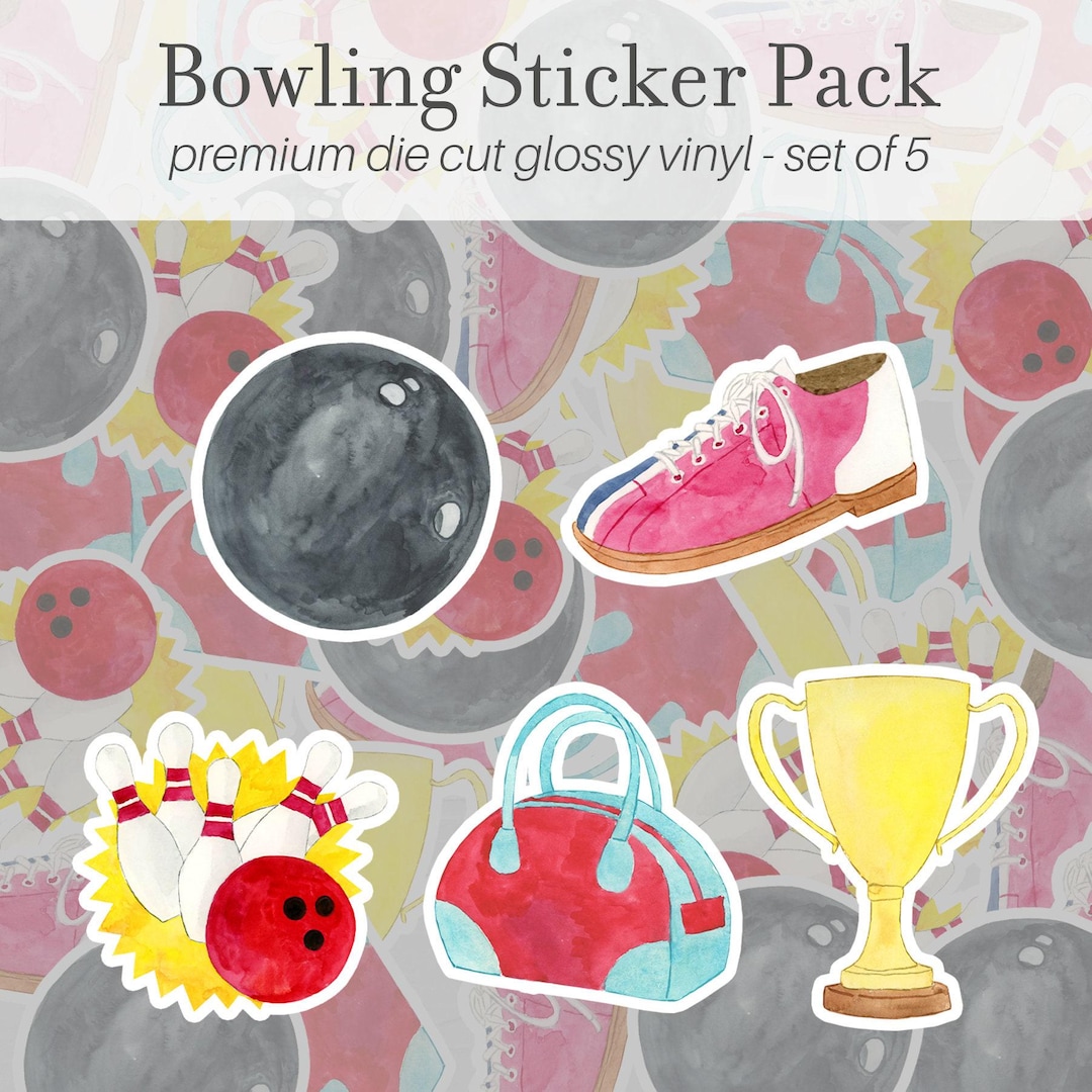 Bowling Sticker Pack of 5, Vinyl Stickers, Bowling Team Gifts, Soccer ...