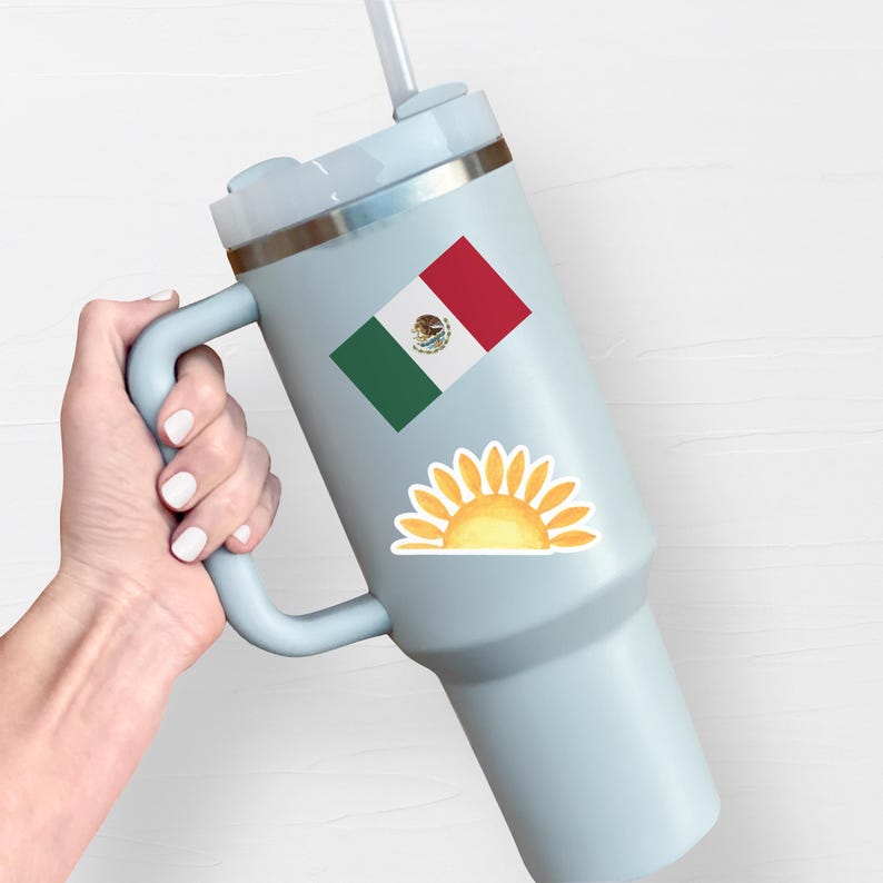 Mexico Flag Sticker, Vinyl Travel Stickers, Mexican Stickers, World Flags, Water Bottle Sticker, Laptop Decals, Luggage Sticker - F166 image 2