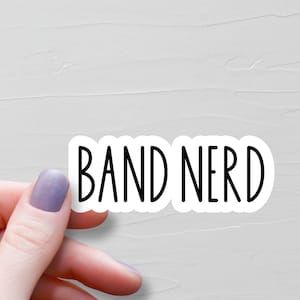 Band Nerd Aufkleber, Band Geek, Jazz Band Geschenke, Vinyl Wasserflasche Aufkleber, Blaskapelle Studenten Geschenke, lustiges Musik Wunderkind Geschenk - WS394