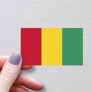 Sticker drapeau de Guinée, Stickers de voyage en vinyle, Cadeaux du tourisme guinéen, Sticker souvenir pour bouteille d'eau, Stickers pour ordinateur portable, Sticker pour bagage - F108