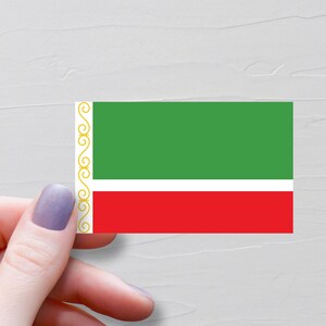 Chechen Republic Flag Sticker, Vinyl Travel Stickers, Souvenir Gifts, Water Bottle Sticker, Laptop Decals, Luggage Sticker - F55