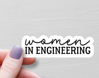 Sticker vrouwen in techniek, waterdichte vinylstickers, cadeau vrouwelijke ingenieur, vrouwen in STEM, student cadeau, stickers waterfles - WS418
