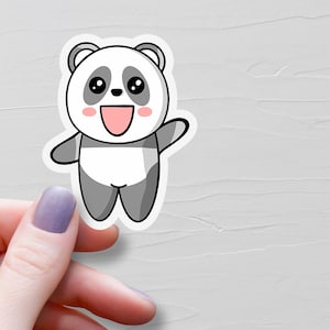 Panda Sticker, Vinyl Stickers, Water Bottle Stickers, Laptop Stickers, Cute Sticker, Zoo Animal Stickers, Panda Lover Gift, Panda Gift - EV4