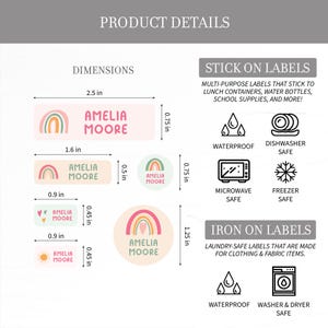 Waterproof Daycare Labels, Custom Name Stickers Dishwasher Safe, Custom Name Labels Vinyl, Personalized School Labels, Camp Labels image 2