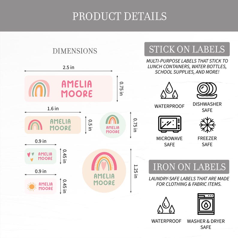 Waterproof Daycare Labels, Custom Name Stickers Dishwasher Safe, Custom Name Labels Vinyl, Personalized School Labels, Camp Labels image 2