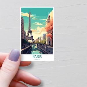 Sticker Paris, Stickers voyage en vinyle, Stickers Paris France, Sticker bouteille d'eau, Sticker pour ordinateur portable, Sticker bagage, Souvenir, S659