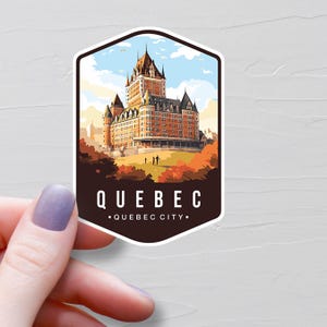Quebec Sticker, Vinyl Travel Stickers, Quebec City Sticker, Canada Tourism, Water Bottle Stickers, Laptop Decals, Souvenir Gifts, S676