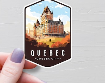 Quebec Sticker, Vinyl Travel Stickers, Quebec City Sticker, Canada Tourism, Water Bottle Stickers, Laptop Decals, Souvenir Gifts, S676