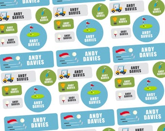 Aangepaste golfnaamstickers voor kinderen, tieners, volwassenen, waterdichte labels voor golfuitrusting, waterflessen, schoolkamp, locker, gepersonaliseerde tags,