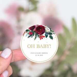 Stickers cadeaux pour baby shower de Noël, autocollants de remerciement baby shower, une joyeuse petite baby shower, étiquettes de cadeaux de baby shower pour les fêtes de fin d'année