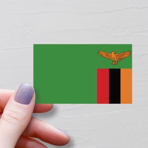 Zambia Flag Sticker, Vinyl Travel Stickers, Zambian Flag, World Flags, Water Bottle Sticker, Laptop Decals, Luggage Sticker - F284
