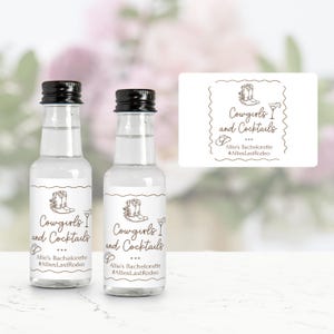 Cowgirls and Cocktails Bachelorette Mini Liquor Bottle Labels, Country Western Bachelorette Party Favors, Last Rodeo, Nashville Texas Bach