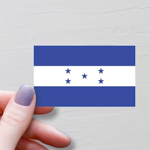 Honduras Flag Sticker, Vinyl Travel Stickers, Honduran Tourism Gift, Souvenir Water Bottle Sticker, Laptop Decals, Luggage Sticker - F112