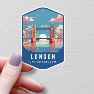 Adesivo Londra, adesivi da viaggio in vinile, Inghilterra, Regno Unito, adesivi Regno Unito, paese europeo, adesivo per bottiglia d&#39;acqua, decalcomanie per laptop - S789