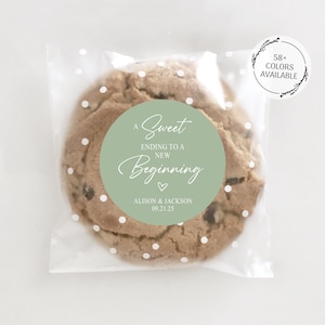 Stickers cadeaux pour mariage, Une fin en douceur pour un nouveau départ, Stickers de remerciement pour mariage, Bonbons de mariage, Étiquettes de sacs à biscuits de mariage