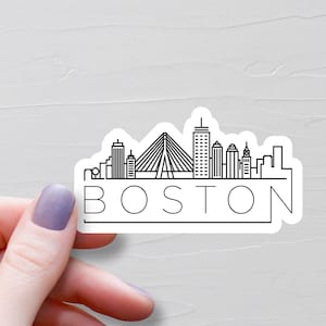 Boston Aufkleber, Vinyl Aufkleber, Reise-Aufkleber, Stadt Skyline, Massachusetts Aufkleber, Massachusetts Aufkleber, Wasserflasche Aufkleber, S896