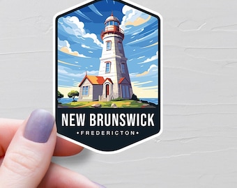 New Brunswick Sticker, Vinyl Travel Stickers, Province Of NB, Fredericton Sticker, Canada Tourism, Water Bottle Stickers, Souvenir - S670