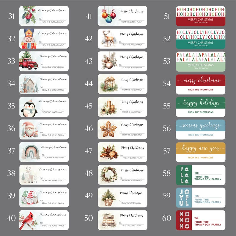 Christmas Gift Tags Stickers, Personalized to From Stickers, Merry