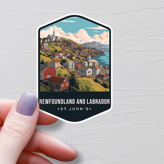 Newfoundland Sticker, Vinyl Travel Stickers, St. John's Newfoundland and Labrador Sticker, Canadian Province, Water Bottle Stickers - S671