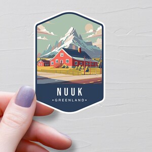 Sticker Nuuk Groenland, stickers de voyage en vinyle, Sticker Nuuk, pays européen, Sticker bouteille d'eau, stickers pour ordinateur portable, cadeau souvenir - S776
