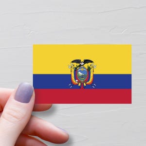 Ecuador Flag Sticker, Vinyl Travel Stickers, Ecuadorian World Flags, Souvenir Water Bottle Sticker, Laptop Decals, Luggage Sticker - F79