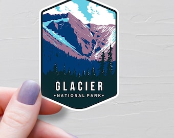 Glacier National Park Sticker, Vinyl Travel Stickers, British Columbia Stickers, BC Canada Tourism Gifts, Water Bottle Stickers - S689