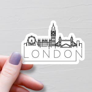 Sticker Londres, stickers de voyage en vinyle, Angleterre, Royaume-Uni, Stickers Royaume-Uni, pays européen, Sticker bouteille d'eau, stickers pour ordinateur portable - S957