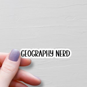 Sticker nerd géographie, autocollants en vinyle, cadeau géographie, autocollants géographie, autocollants bouteille d'eau professeur de géographie, Stickers ordinateur portable - WS184