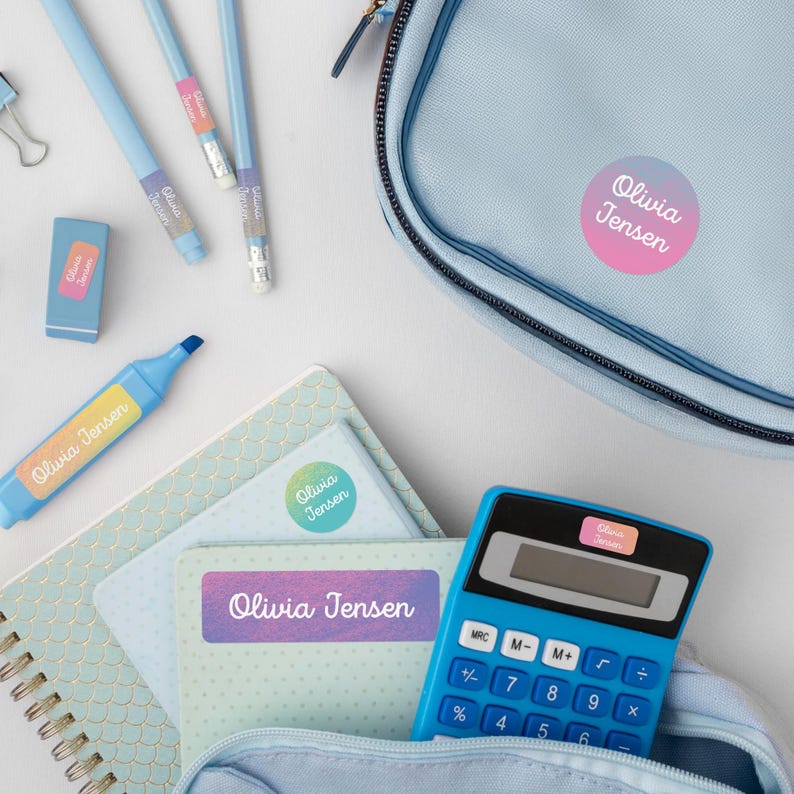 Waterproof Name Stickers Vinyl, Bright Colors Custom Name Labels, School Labels, Daycare Labels, Camp Labels, Name Stickers Dishwasher Safe image 4