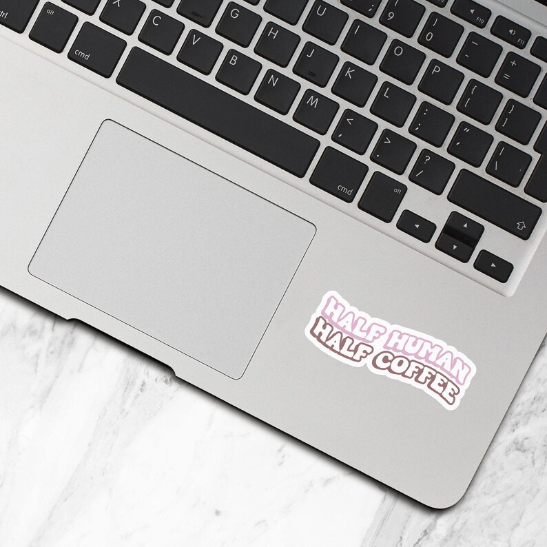 Half Human Half Coffee Sticker, Vinyl Water Bottle Stickers, Coffee Cup Stickers, Laptop Stickers, Coffee Stickers, Coffee Lover Gift - S109 image 3