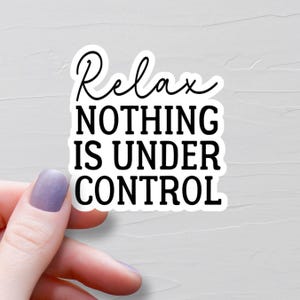 Relax Nothing Is Under Control Sticker, Vinyl Stickers, Laptop Water Bottle Stickers, Sarcastic Stickers, Funny Stickers - WS471