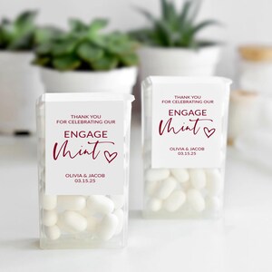 Mint Engagement Party Favors Labels, Vinyl EngageMint Stickers, Custom Mint Favors Stickers, Personalized Mint Engagement Favors Sticker 画像 8
