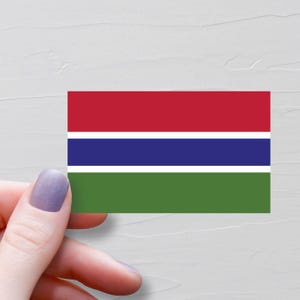 Sticker drapeau gambien, Stickers de voyage en vinyle, Stickers gambiens, Sticker souvenir touristique pour bouteille d'eau, Stickers pour ordinateur portable, Sticker pour bagage - F96