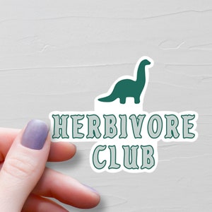 Herbivore Club Sticker, Vegan Stickers, Vinyl Water Bottle Sticker, Vegan Gift, Plant Based Sticker, Animal Rights Laptop Stickers - S188