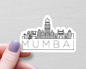Mumbai Sticker, Vinyl Travel Stickers, Country Of India Stickers, Asia & Middle East Stickers, Water Bottle Sticker, Laptop Decals - S971