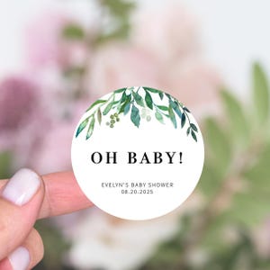 Greenery Baby Shower Stickers, Thank You Stickers Baby Shower, Boy Girl Gender Neutral, Candle Favor Sticker, Baby Shower Favor Stickers