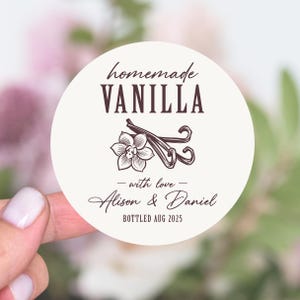Vanilla Extract Labels, Vanilla Labels, Vanilla Wedding Favors Stickers, Homemade Vanilla Party Favors, Custom Vanilla Extract Gifts Labels