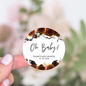 Halloween Baby Shower Favor Stickers, Thank You Stickers Baby Shower, Spooky Baby Shower, A Little Boo Is Almost Due, October Baby Shower
