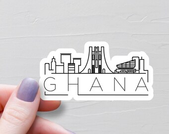 Ghana Sticker, Vinyl Stickers, West African Travel Stickers, West Africa Sticker, Suitcase Stickers, Water Bottle Sticker - S933