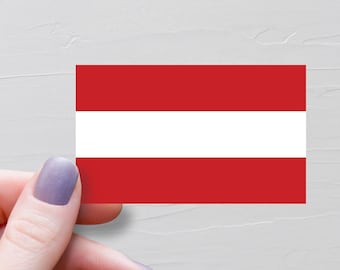 Austrian Flag Sticker, Vinyl Travel Stickers, Austria Flag, Water Bottle Sticker, Laptop Decals, Luggage Sticker, Souvenir Gifts - F20